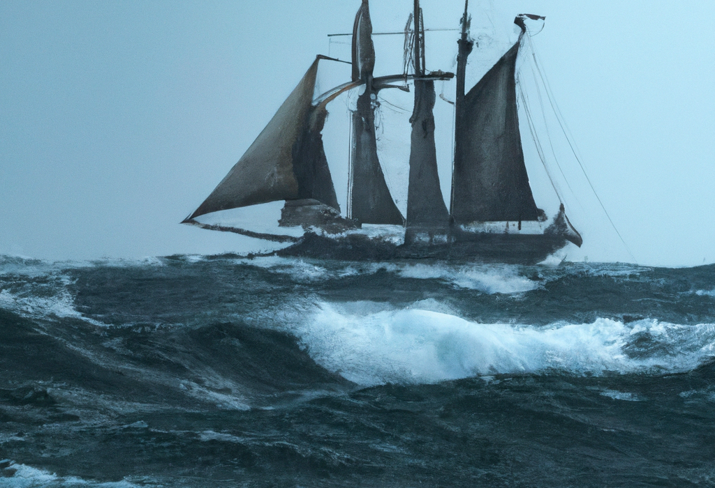 Une Photo D'un Voilier Ancien Dans La Tempête