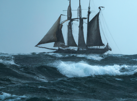 Une Photo D'un Voilier Ancien Dans La Tempête