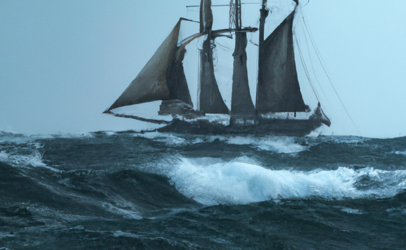 Une Photo D'un Voilier Ancien Dans La Tempête